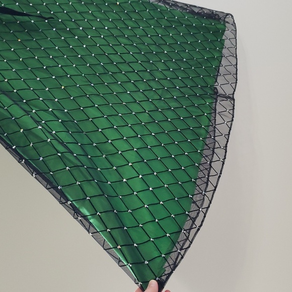 Coldwater Creek NWT Holiday Dress 10 Emerald Green Black Tulle Diamond Christmas - Picture 4 of 15